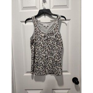 Karen‎ Neuburger Live Love Lounge Fleece Lined Soft Animal Print Tank Top Small